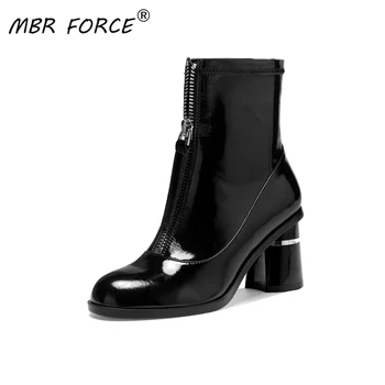 

MBR FORCE High Quality British style Short Ankle Boots high heels Women Ladies Fashionable versatile travel Shoes Woman ladies