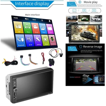 

7Inch Double 2 DIN Car MP5 Player Bluetooth Press Sn Stereo GPS Navigation Radio with Rear View Camera
