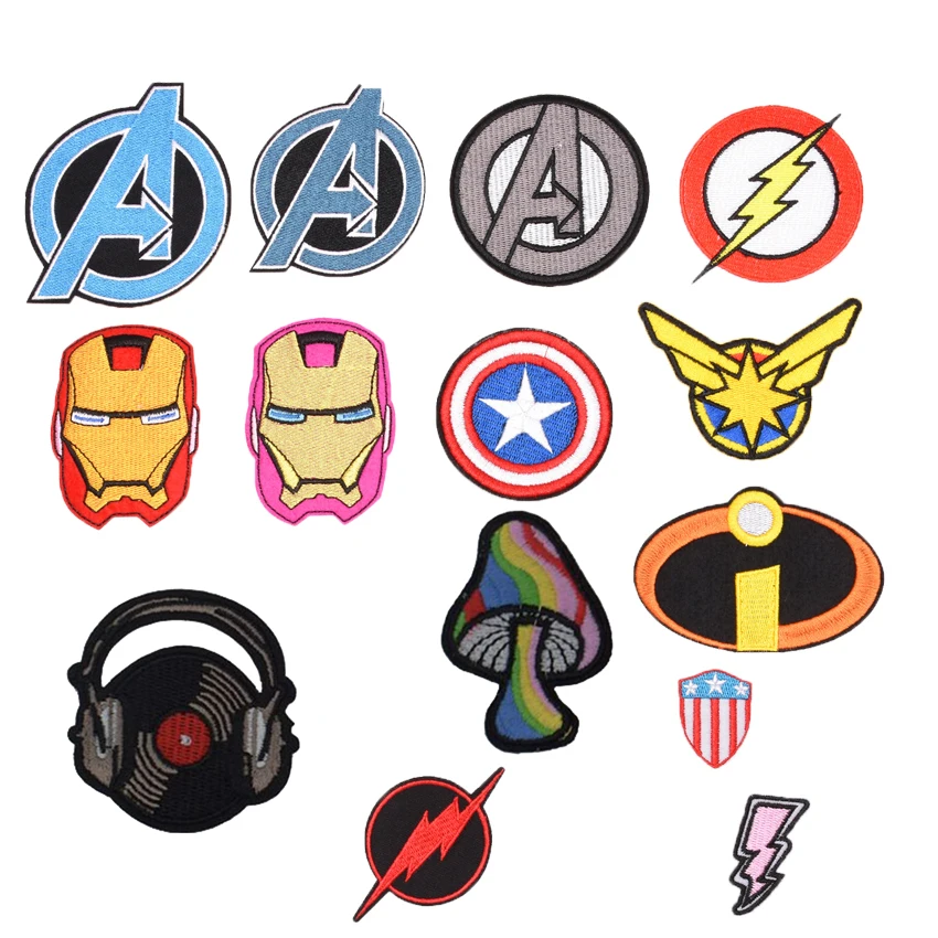 Superhero inspired iron on transfer kids diy t shirt cartoon marvel patch badge
