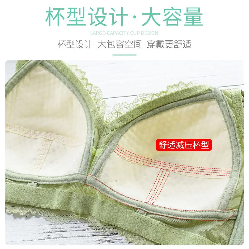 Guoenenyy Underwear women's ultra-thin, no steel ring, sexy lace, gathered, big breasts, small artifact bra