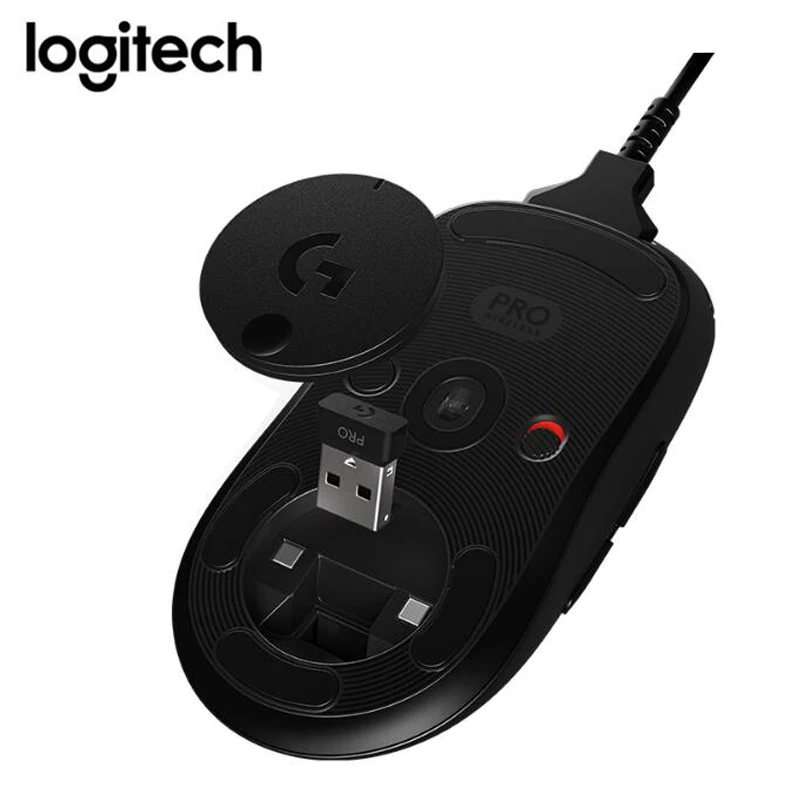 Беспроводная игровая мышка logitech G PRO, RGB, двойной режим с датчиком HERO 16K dpi, светильник, скоростная лазерная мышь POWERPLAY Com