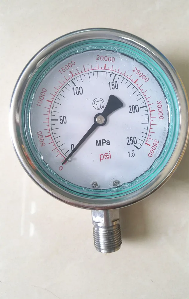 250MPA M20X1.5 high pressure fuel system meter gauge 2500bar common rail high pressure gauge 250MPA Hydraulic Gauge