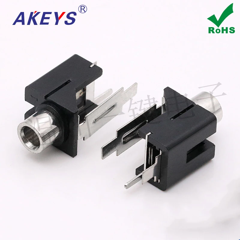 

15pcs PJ-304 power connector 3.5 headphone socket copper sleeve 3 feet pin without fixed feet  3.5MM socket female seat