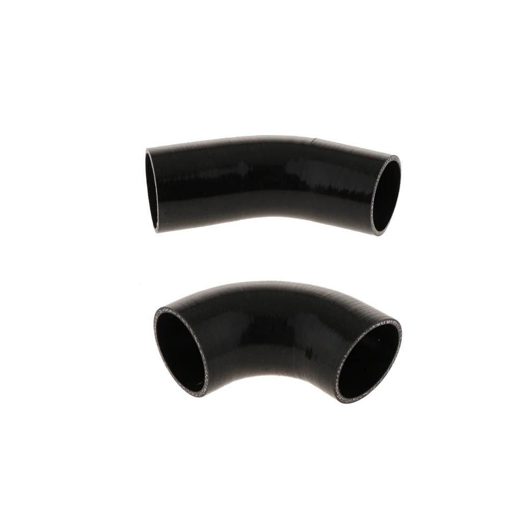2Pcs High Temperature Resistant 63mm Silicone Rubber Vacuum Hose Black