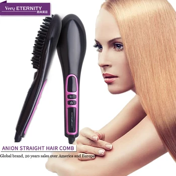 

Electric Hair Straightener Negative Ion LCD Anti Scalding Thermostatic Ceramic Smooth Straight Hair Comb ETR-18