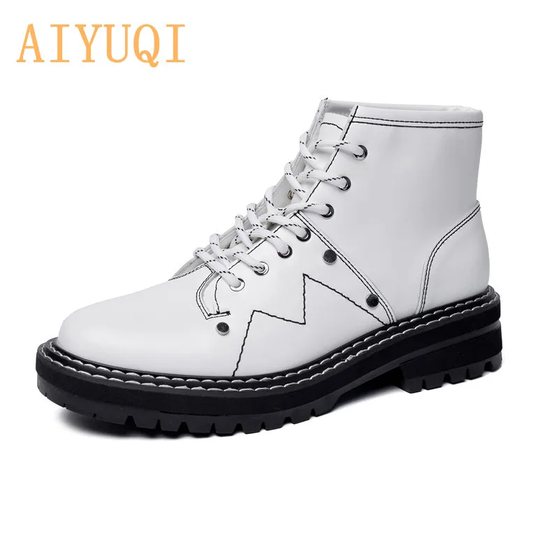 

AIYUQI Women Boots Plus Size 2020 New Genuine Leather Women Martin Boots Fashion Winter Ladies Short Boots