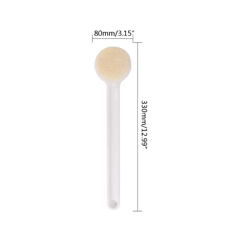 33cm Long Handle Bath Body Brush Comfy Bristles Gentle Exfoliation Cleaning Back Scrubber Shower Skin Massage Bathroom Accessory