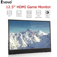 Eyoyo EM12S 12.5 "Ultra dunne Mini Draagbare Gaming monitor 1000:1 LCD QHD 2560X1440 2K Doub Mini HDMI voor laptop PC Xbox PS3 PS4(China)