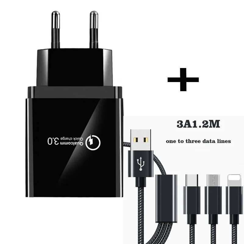 QC 3,0 USB зарядное устройство для телефона iPhone 11 pro max X 8 7plus se 5s 6s XS быстрое настенное зарядное устройство для Xiaomi mi 9t 9se 9 re mi d mi k20pro - Тип штекера: EU Charger plug