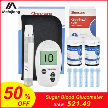 

Household Blood Glucose Meter Diabetic SugerBlood Monitor +50 Diabetic Test Strips & Lancets Blood Sugar Detection Glucometer