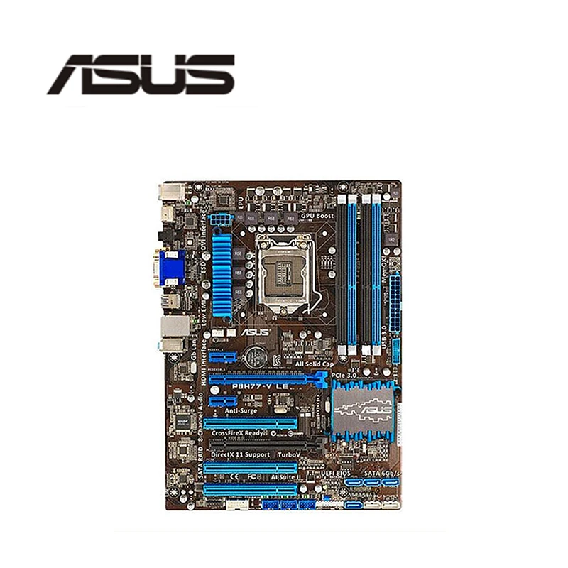 Для ASUS P8H77-V LE компьютерная материнская плата LGA 1155 DDR3 для Intel H77 P8H77 настольная материнская плата SATA II PCI-E X16 б/у