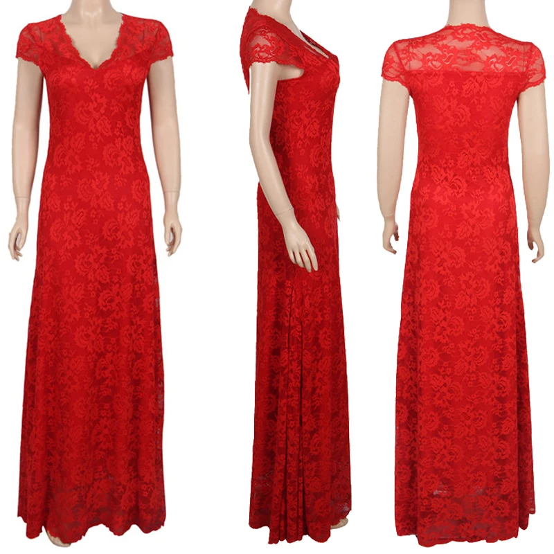 Comeonlover, женское вечернее платье, длинное, v-образный вырез, кружевное, vestido, платье с вышивкой, макси, свадебное, вечернее, элегантное, длина до пола, платье VI1044