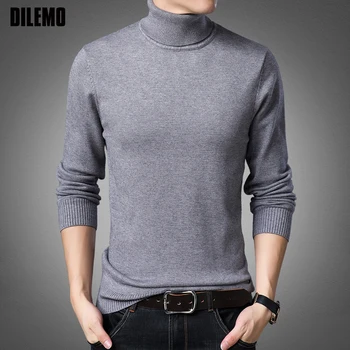 

2020 New Fashion Brand Sweater Mens Pullovers Turtleneck Slim Fit Jumpers Knitred Warm Autumn Korean Style Casual Men Clothes