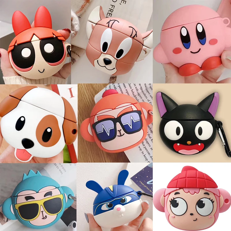 

Cartoon for airpods case cute Girl for airpod case cat bluetooth earphone cover dog silione protive for apple headphone 2 case