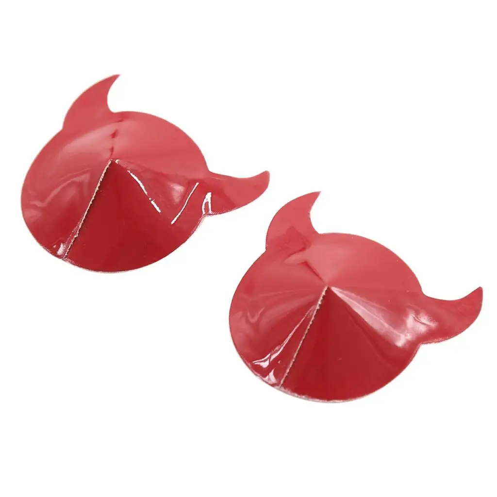 Exotic Leather Pasties Self Adhesive Horn Nipple Covers Sexy Red Devil Bra Stickers Patch Coslplay Props Women Intimate