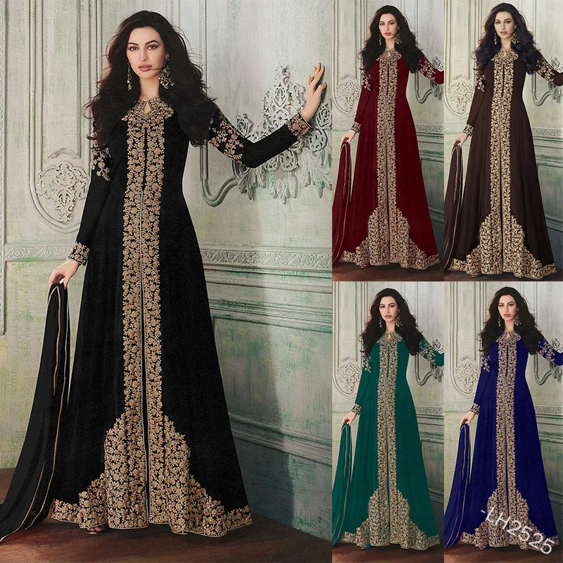 Long Sleeve Printed Temperament Dress - Image 3