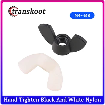 

20Pcs M4 M5 M6 M8 DIN315 Hand Tighten Black And White Nylon Nut Wingnut Butterfly Nut Ingot Plastic Wing Nuts