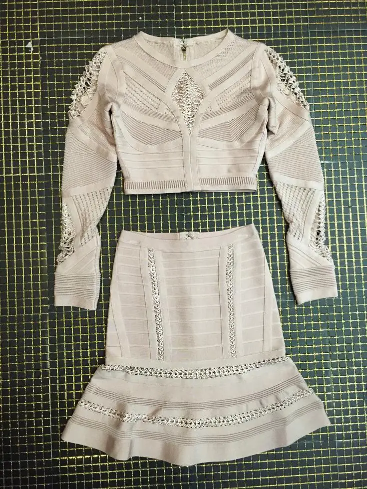 Весеннее цельное Бандажное платье из двух частей vestidos с длинным рукавом kahkai, элегантное Сексуальное женское платье, платья для вечеринок