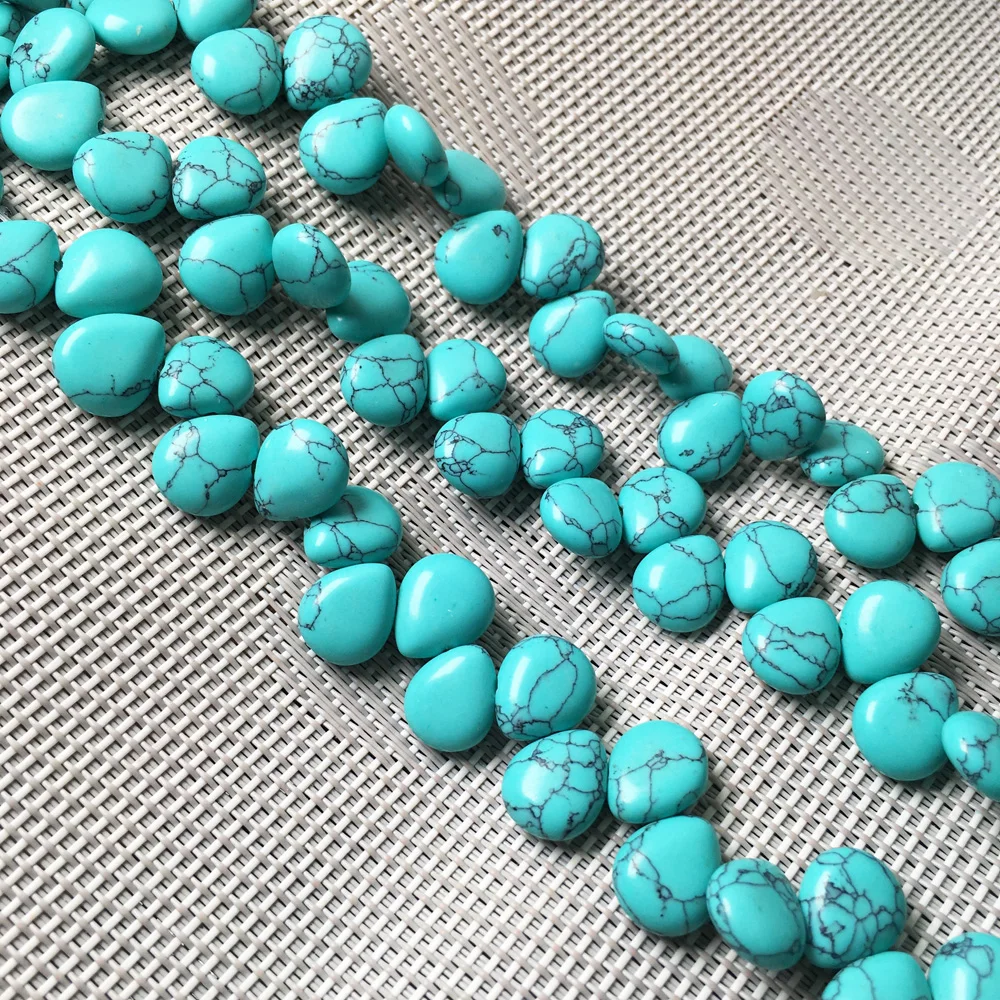 Synthesis Turquoise Бусины в форме капли воды из натурального камня, Кристальные полуфабрикаты для самостоятельного изготовления ювелирных изделий, браслетов, ожерелий, аксессуаров - Цвет: Synthesis Turquoise