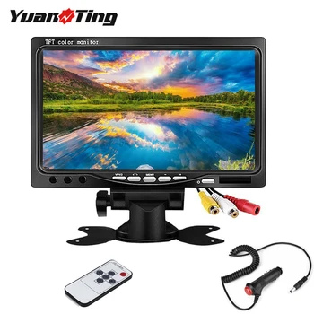 

YuanTing 7 inch HD 800×480 TFT LCD Color Monitor Car Screen for Rear View Backup Reverse CCTV Camera with Stand and 2 AV Input