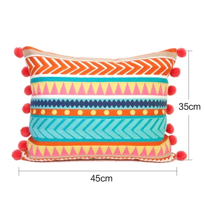 Домашний декор Чехлы для подушек с вышивкой с ярким цветочным принтом Этнический, с кисточками в стиле «Бохо Стиль полоса геометрические наволочка 35x45 см помом мяч - Цвет: B