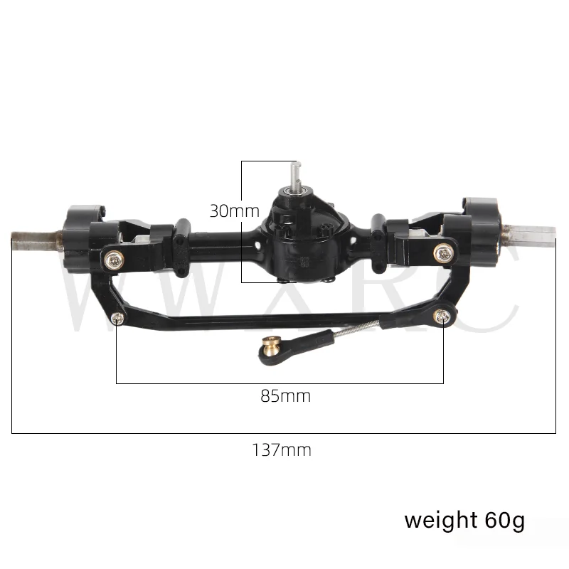 Metal Front & Rear Axle Assembly For 1/16 Scale RC Cars – Compatible With WPL C14, C24, C34, C44, B14, B24 Models