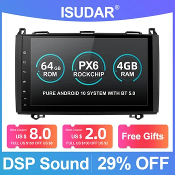 

Isudar PX6 1 Din Android 10 Auto Radio For Mercedes/Benz/Sprinter/Viano/Vito/B-class/B200/B180 Car Multimedia DVD Player GPS FM