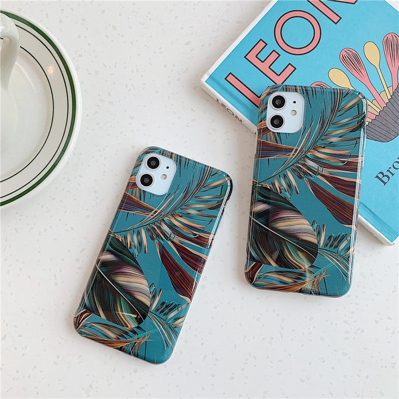 Модный гладкий Чехол для телефона с лесными листьями для Iphone 11promax Xs Max противоударный силиконовый чехол для Iphone 6S 7 8plus