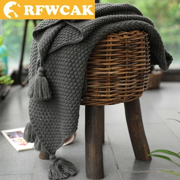 

Modern Minimalist Knitted Blanket Girl Super Soft Nap Wool Warm Leg Cover Office Bedroom Shawl Nordic Decoration Sofa Ins Style