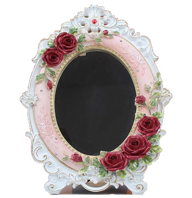 Винтажное косметическое зеркало для макияжа, овальное круглое зеркало для рук, благородное восстановление древних способов, косметическое зеркало, инструмент для красоты