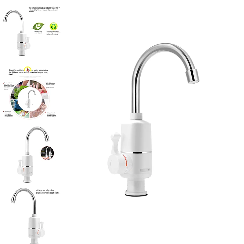 Мгновенный Tankless Электрический нагреватель горячей воды кран для кухни мгновенный нагрев водопроводной воды с светодиодный штепсельной вилкой ЕС