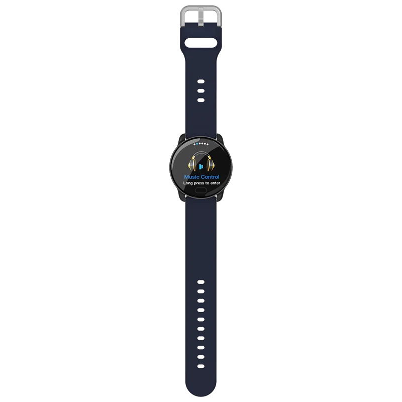Dark Blue Смарт-часы с Bluetooth в режиме реального времени, умный мониторинг сердечного ритма, напоминание о звонках и сообщениях, круглый экран, спортивный умный Браслет POSHI - Цвет: Dark Blue