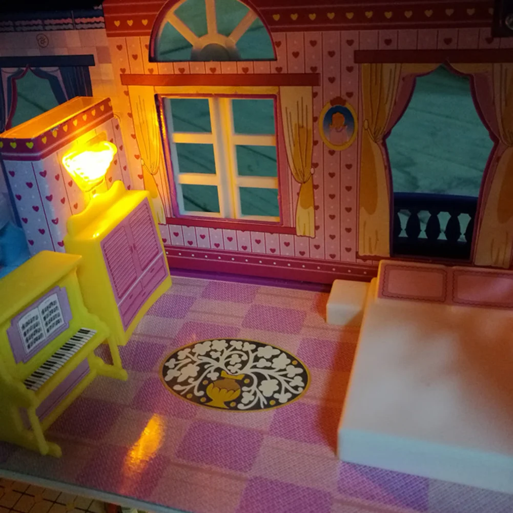 DIY сборка мини-замок дом модель набор с светодиодный ребенок ролевые игры Образование игрушка