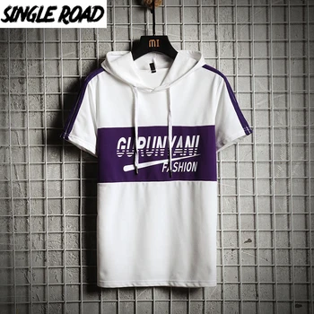 

SingleRoad Men's Hoodies Men 2020 Summer Patchwork Side Striped Sweatshirt Male Hip Hop Harajuku Japanese Streetwear Hoodie Men