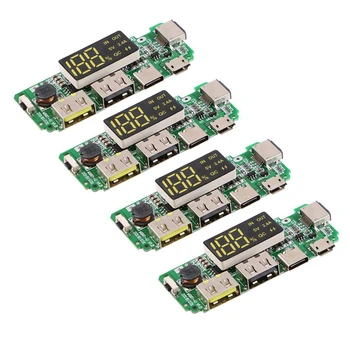 

4Pcs 18650 Charging Board Dual USB 5V 2.4A Mobile Power Bank Module 186 50 Lithium Battery Charger Board with Overcharge Overdis