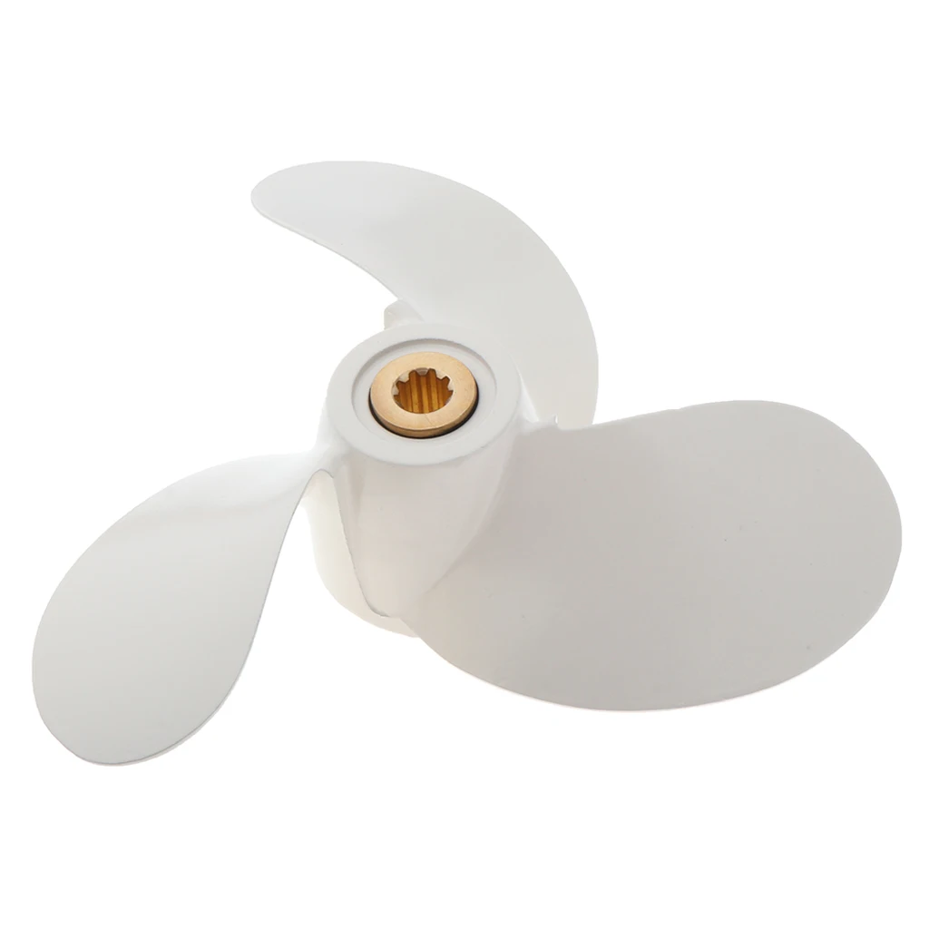 PROFESSIONAL MARINE PROPELLER 2.5 HP WHITE FINISH for Yamaha 7 1/4 X 6 BS marine propeller