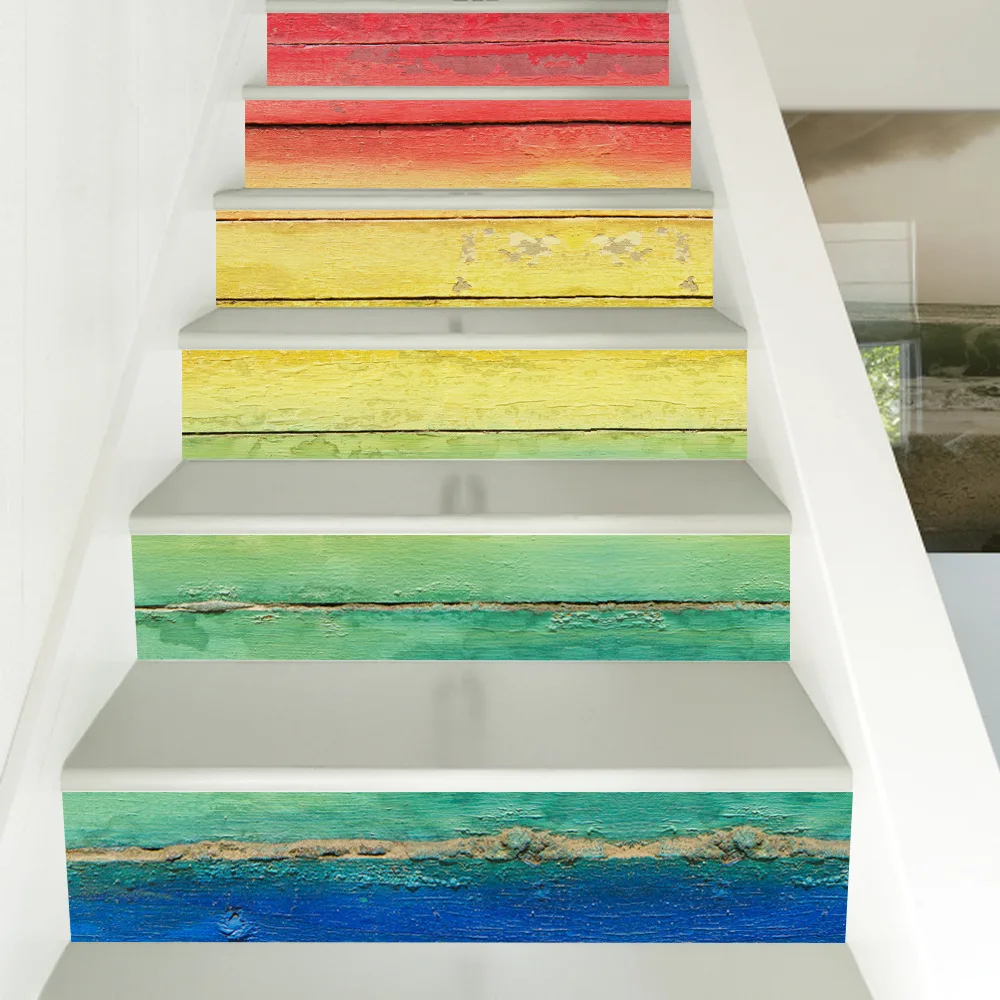 3d Лаванда Цветочная плитка настенные наклейки на ступеньки ПВХ Сменные водонепроницаемые обои керамическая роспись плакат для домашнего декора лестницы