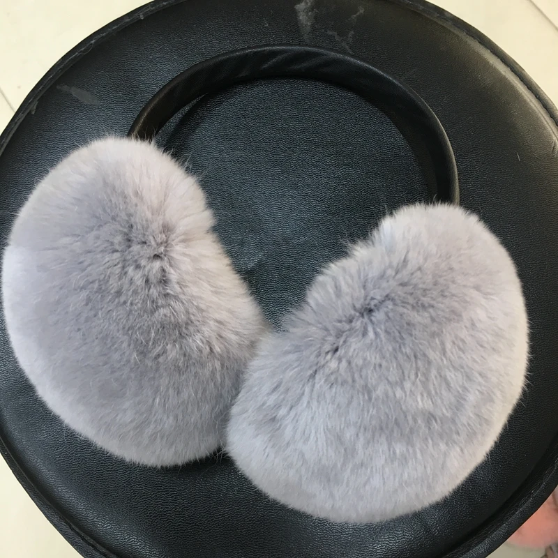 Women Russia Winter 100% Natural Rex Rabbit Fur Earmuff Men Warm Fashion Real Fur Earmuffs Kids Fur Ear Cover Girl's Earlap (12)
