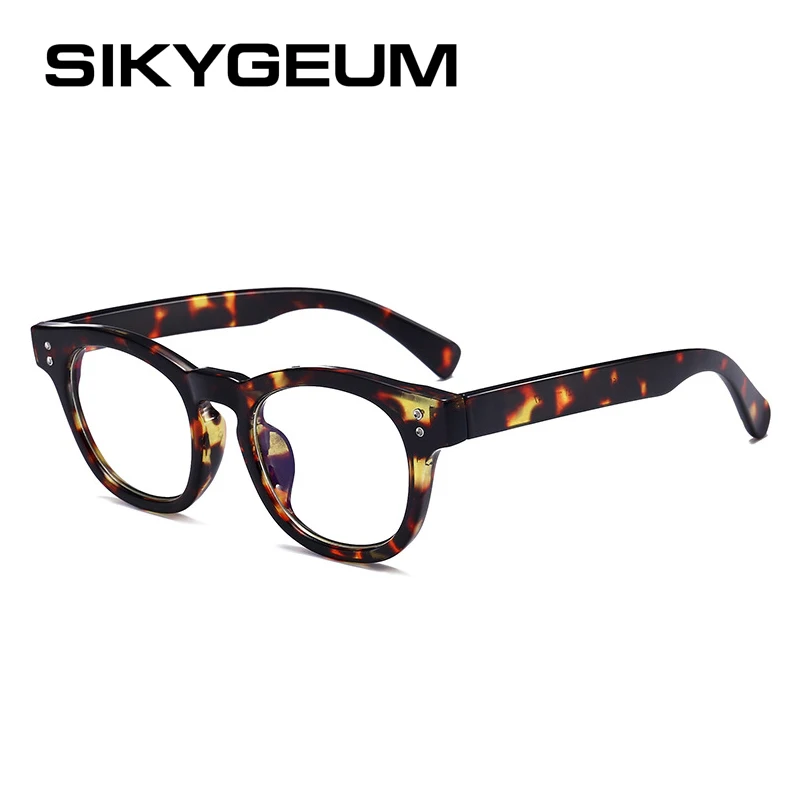 Sikygum, ретро очки, женские, оптические, брендовые, дизайнерские, черная оправа, прозрачные линзы, очки, UV400, компьютерные, защита глаз, очки - Цвет линз: C2 Leopard Frame
