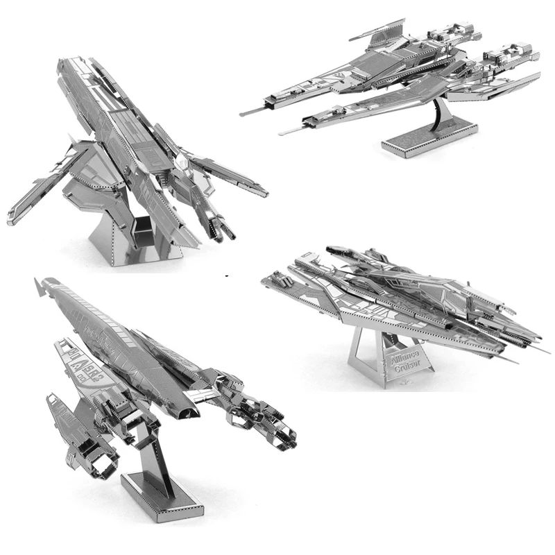 Дешевые 3D металлические головоломки Mass Effect Нормандия модель наборы DIY лазерная резка головоломки модель Развивающие игрушки для взрослых детей