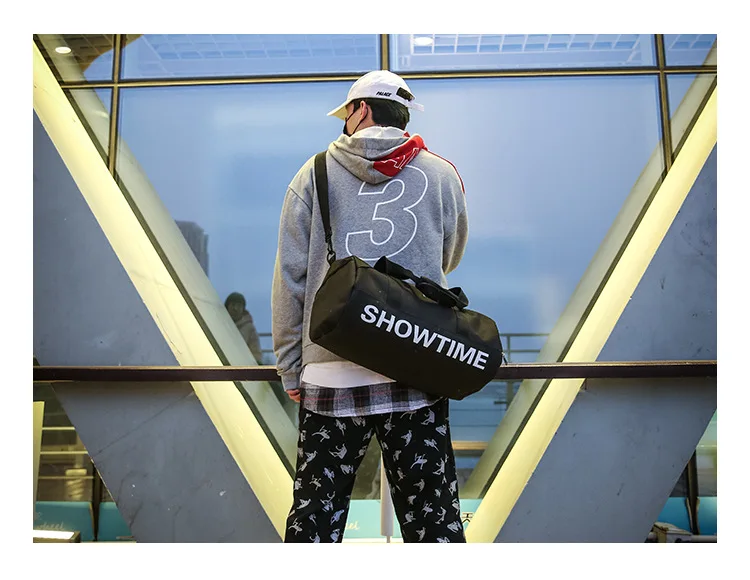 Large-Volume Wet And Dry Separation Sports Gym Bag Multi-functional Cylinder Travel Bag Single Shoulder Backpack Shoulder Portab