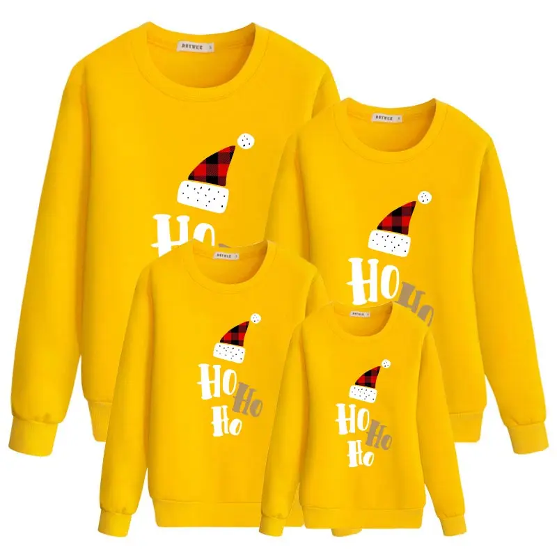 color 3 Hohoho/одинаковые Рождественские свитера для всей семьи с Санта-Клаусом; милый комплект с капюшоном для мамы и папы; зимняя одежда для мамы, папы, сына и дочки - Цвет: color 3