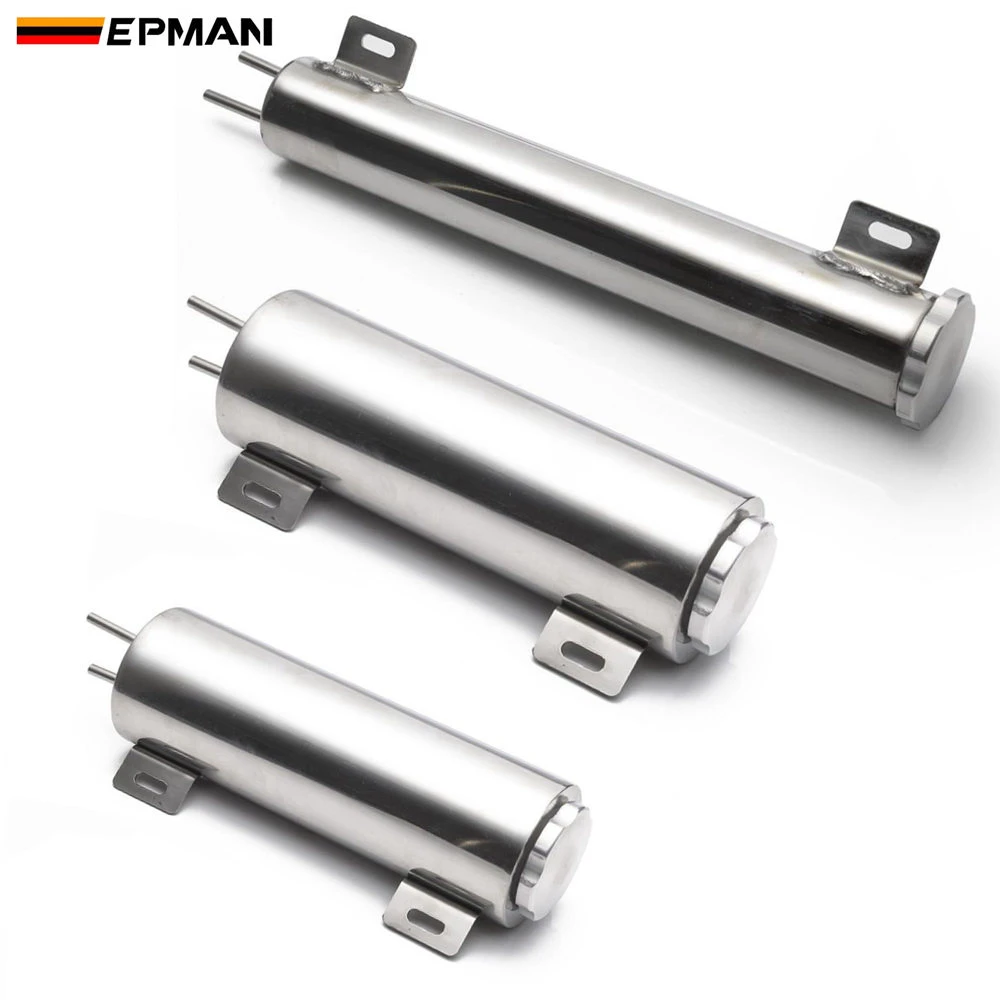 Epman Polished Stainless Steel Radiator Overflow Tank Bottle Catch Can