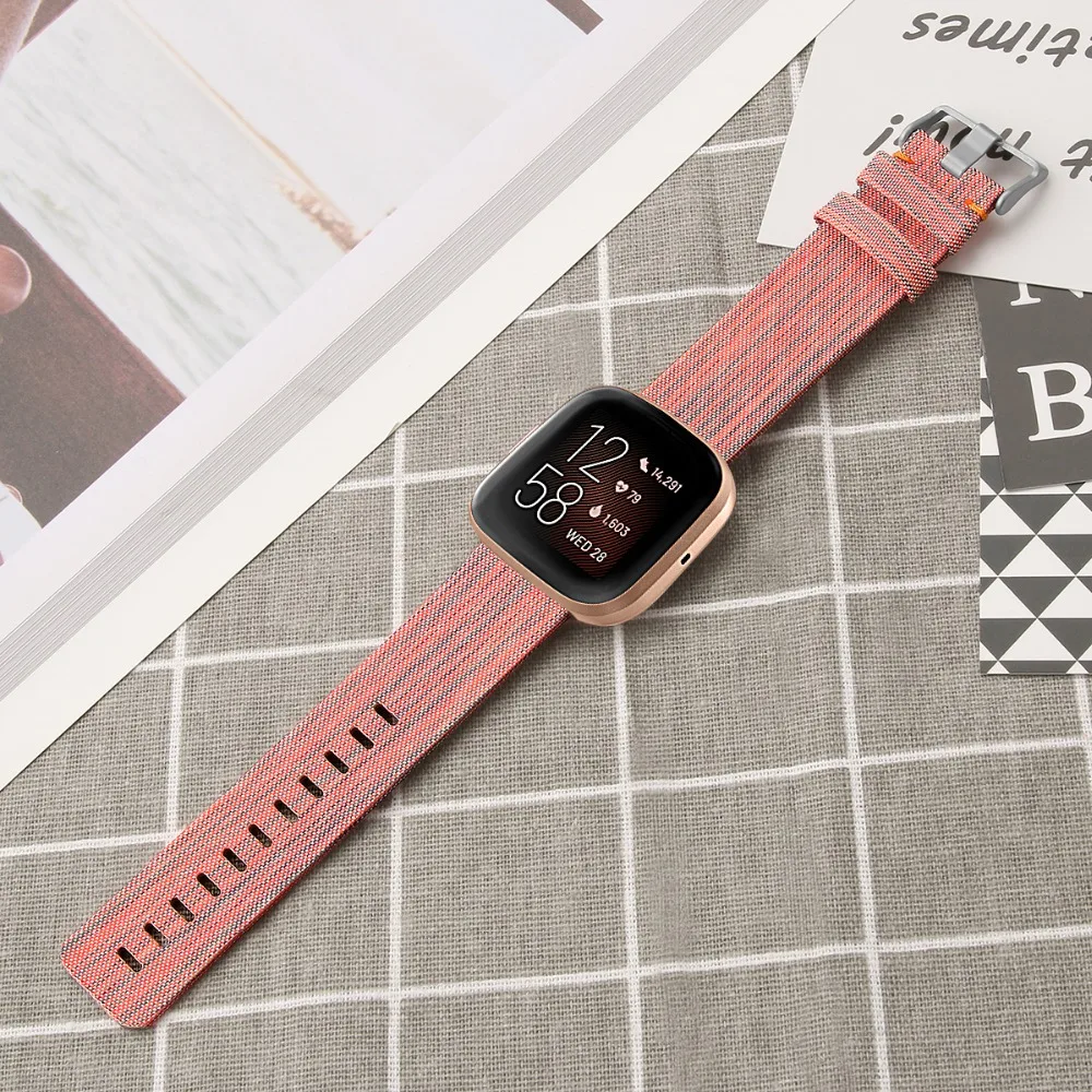 Для Fibit Versa 2 Band нейлоновая плетеная ткань Смарт-часы ремешок для Fitbit Versa/Versa Lite Smartband аксессуары металлическая застежка