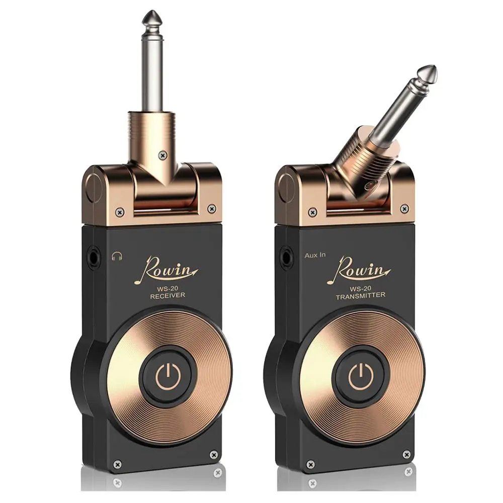 

Rowin WS-20 Wireless Guitar System Transmitte Receive Digital Transmitter For Electric Guitar Bass Violin Connect Amp 100ft Tran