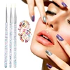 3pcs Nail Art Liner Brushes Acrylic UV Gel 3D Nail Painting Drawing Brush Pen Set Manicure Care Tool for DIY Nail Design 2