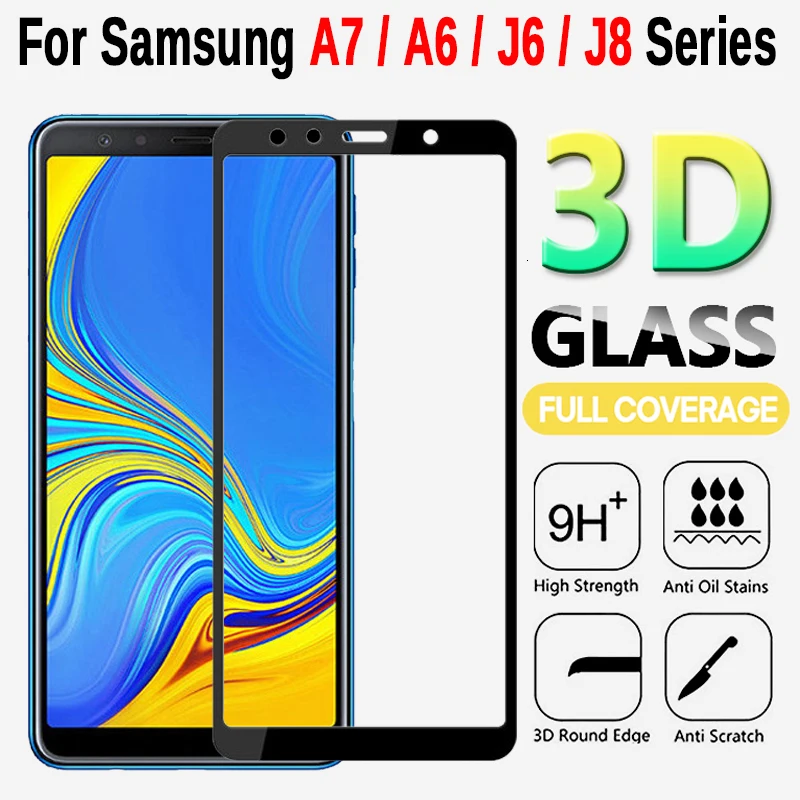 5d стекло для Samsung A7 A6 A8 A9 более полная защита Galaxy J8 J6 J4 plus закаленное j4 j6 экрана a6 9h