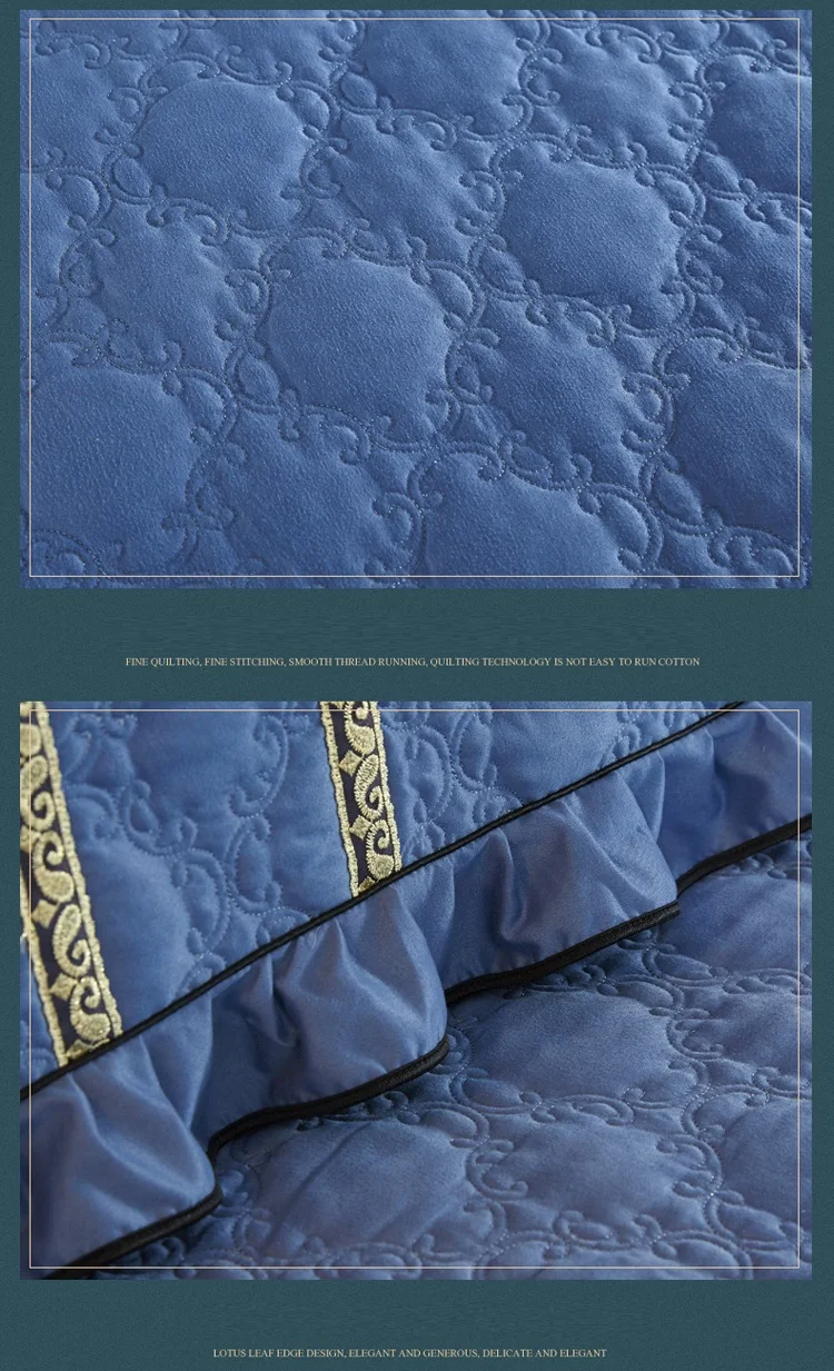 European Luxury Cotton Quilted Head Cover Brief Soft Lace All-inclusive Headboard Cover Dust Protective Cover 200x65cm