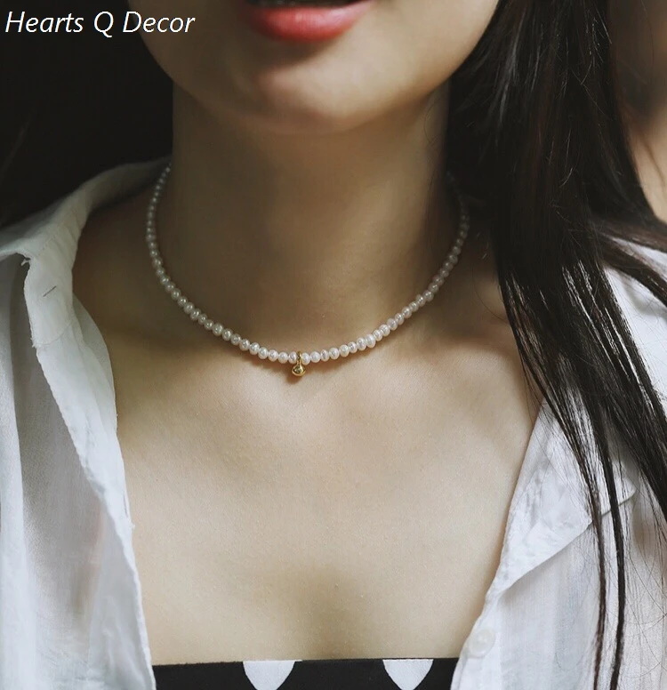 Glam Beaded Natural Freshwater Baroque Pearl Choker Necklace Women Jewelry Gown Sweet Boho Trendy INS Classic OL