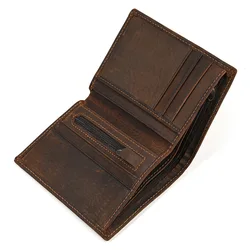 Premium Vintage Leather Bifold Wallet - Slim, Stylish, and Durable (6096 Dark Brown)